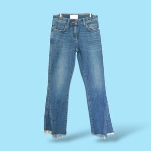 🆕💕Current Elliot The Fan Kick Jeans Frayed Flared Bottoms • Color: Brush • 26